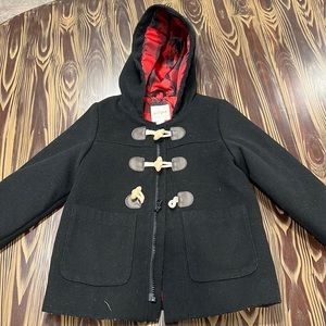 Cat & Jack peacoat lined with Buffalo check pattern